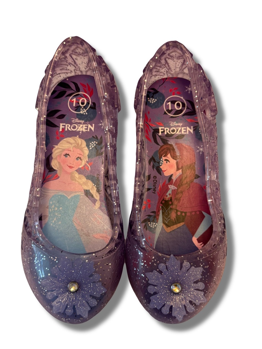 Disney Frozen Purple Jelly Dress Up Heels Size 10 Elsa & Anna, Light Up